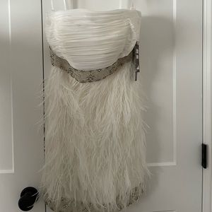 Feather white dress